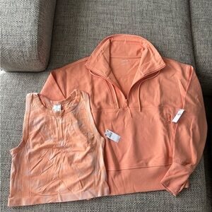 NWT Old Navy Athletic Quarter-zip and Matching Tank Top